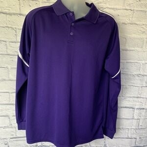 Eastbay‎ Mens Medium Long Sleeve Dark Purple Polo Shirt